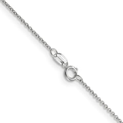 14K White Gold 20 inch .9mm Cable with Spring Ring Clasp Chain