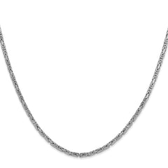 14K White Gold 20 inch 2mm Byzantine with Lobster Clasp Chain