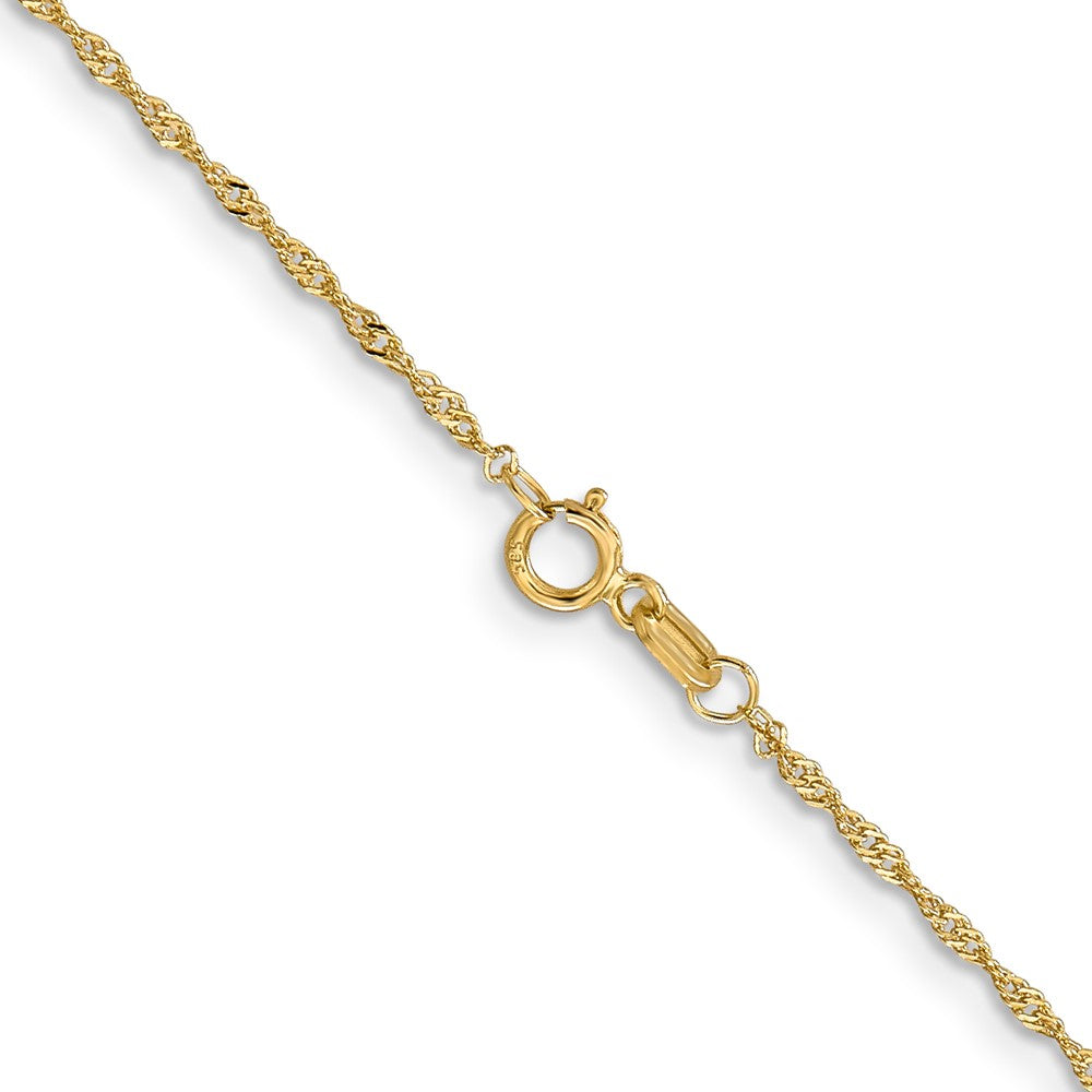 14K 24 inch 1.10mm Singapore with Spring Ring Clasp Chain