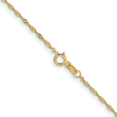 14K 16 inch 1.10mm Singapore with Spring Ring Clasp Chain