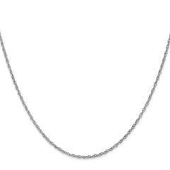 14K White Gold 20 inch 1.3mm Heavy Baby Rope with Lobster Clasp Chain