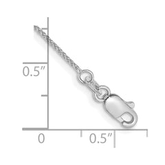 14K White Gold 6 inch .85mm Spiga with Lobster Clasp Bracelet