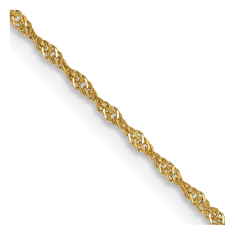 14K 24 inch 1.10mm Singapore with Spring Ring Clasp Chain