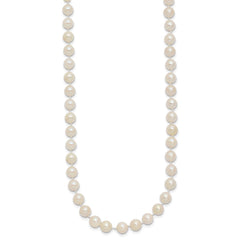 14k 5-6mm Round White Saltwater Akoya Cultured Pearl Necklace