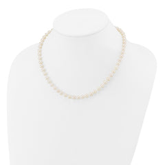 14k 5-6mm White Round Akoya Saltwater Cultured Pearl 16 inch Necklace - 2