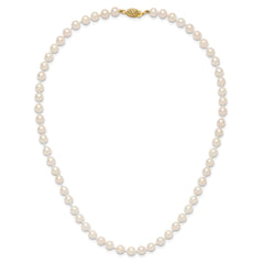 14k 5-6mm Round White Saltwater Akoya Cultured Pearl Necklace