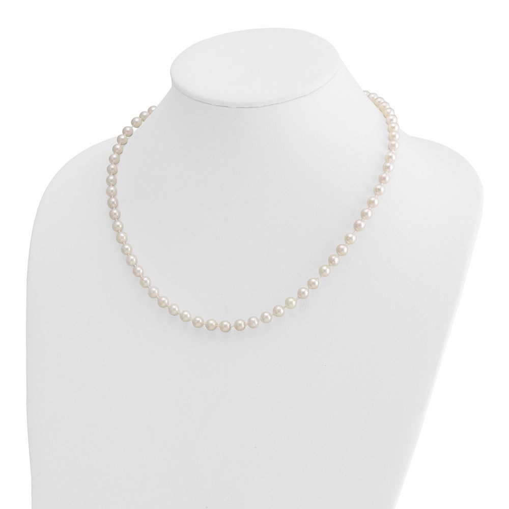 14k 5-6mm Round White Saltwater Akoya Cultured Pearl Necklace