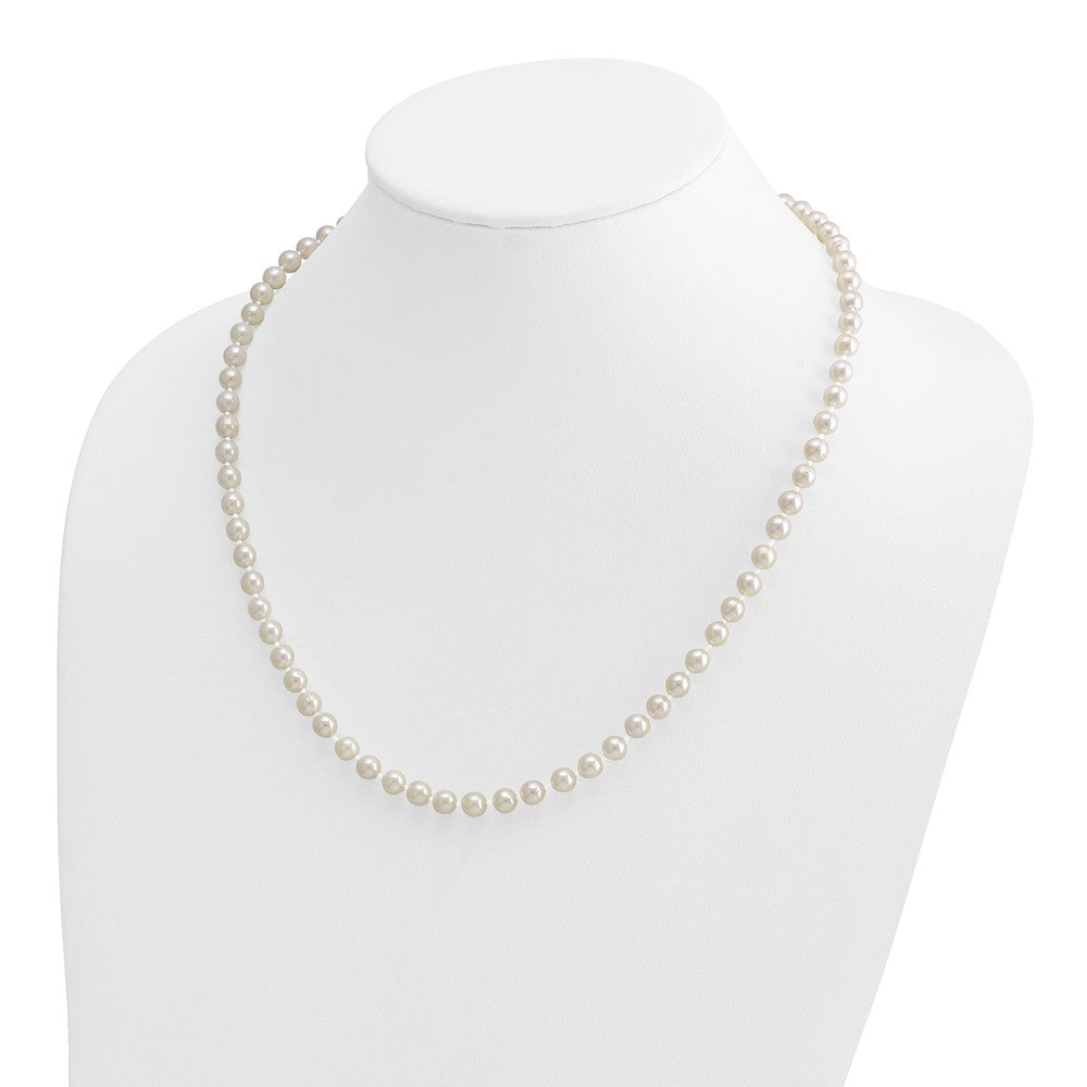 14k 5-6mm Round White Saltwater Akoya Cultured Pearl Necklace