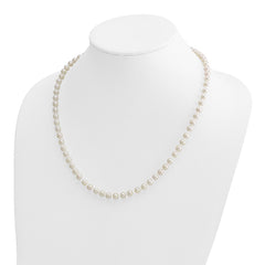 14k 5-6mm White Round Akoya Saltwater Cultured Pearl 20 inch Necklace - 2