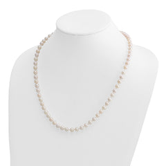 14k 6-7mm White Round Akoya Saltwater Cultured Pearl 20 inch Necklace - 2