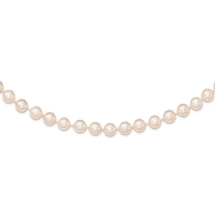 14k 6-7mm Round White Saltwater Akoya Cultured Pearl Necklace