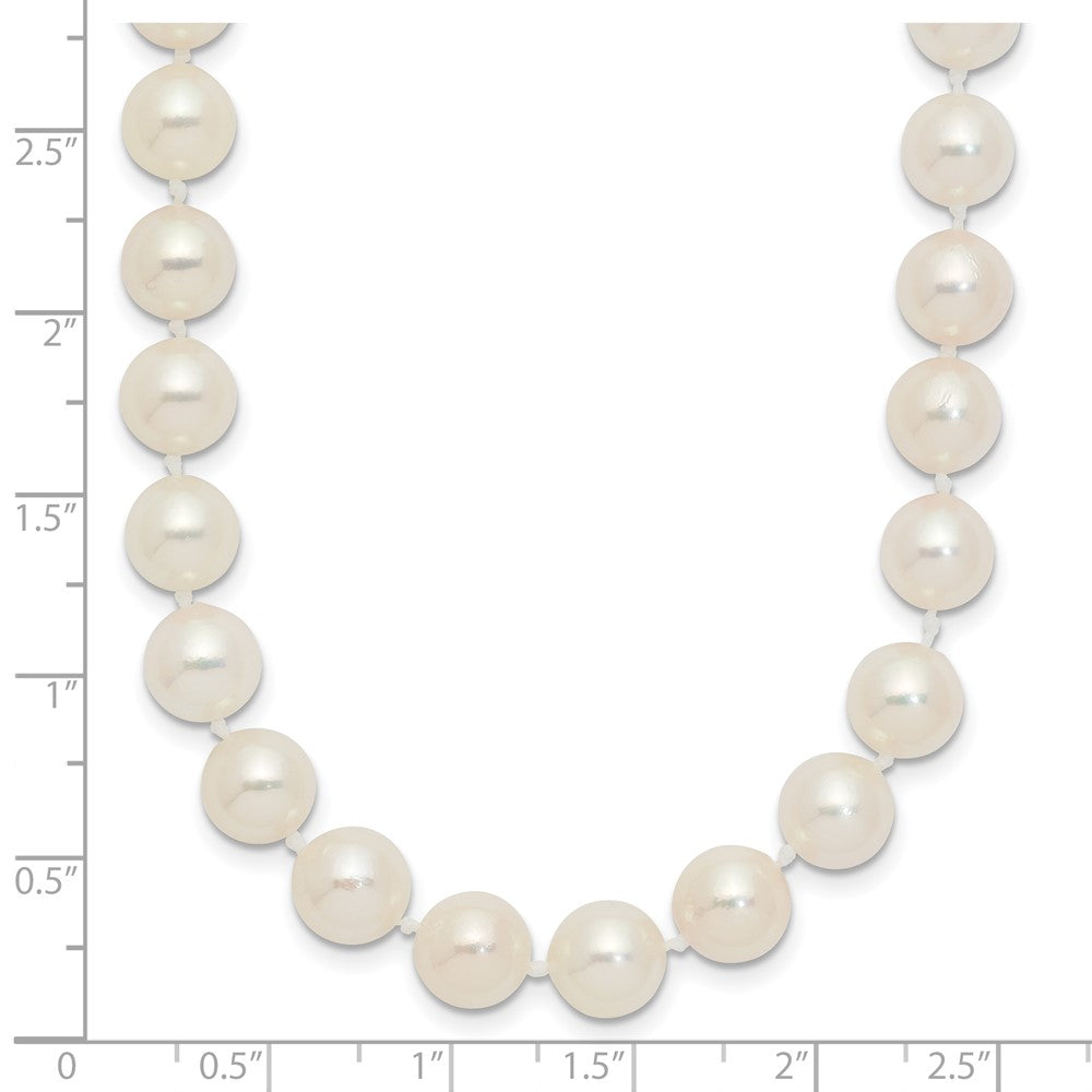 14k 7-8mm Round White Saltwater Akoya Cultured Pearl Necklace