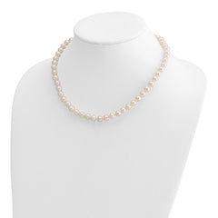 14k 7-8mm White Round Akoya Saltwater Cultured Pearl 18 inch Necklace - 2