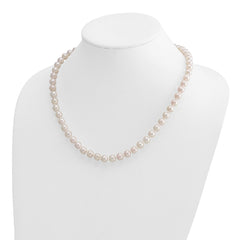 14k 7-8mm White Round Akoya Saltwater Cultured Pearl 20 inch Necklace - 2