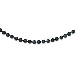 14k White Gold 6-7mm Black Round Akoya Saltwater Cultured Pearl 18 inch Necklace