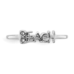 Sterling Silver Rhodium-plated Polished BEACH Ring - 2