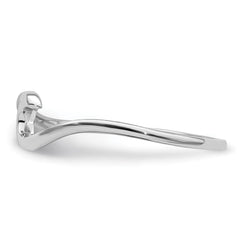 Sterling Silver Rhodium-Plated Polished Wave Ring - 2