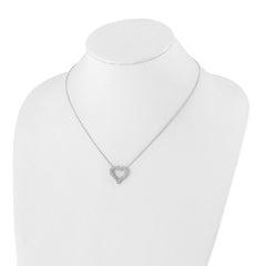 14k White Gold 1 carat Diamond Heart 18 inch Necklace