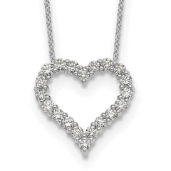 14k White Gold 1 carat Diamond Heart 18 inch Necklace