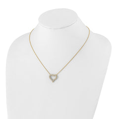 14k Polished 1 carat Diamond Heart 18 inch Necklace