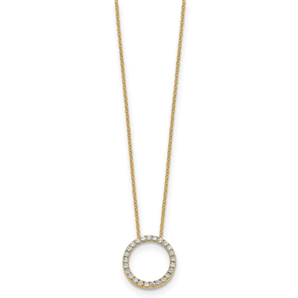 14k Diamond Circle 18 inch Necklace