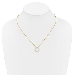 14k Diamond Circle 18 inch Necklace
