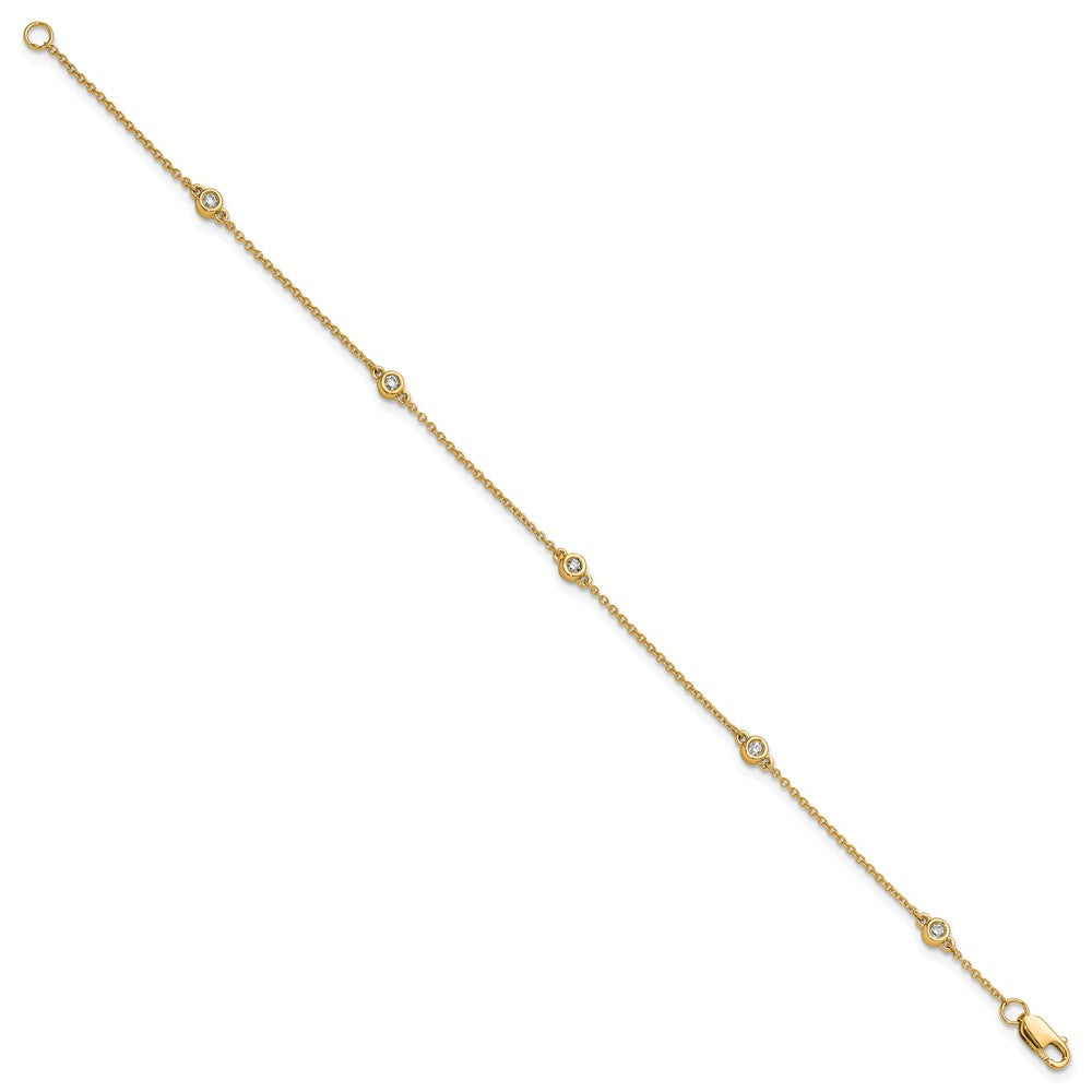 14k Diamond Station Cable Bracelet