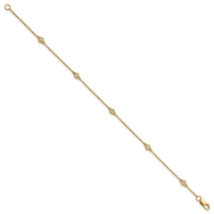 14k Diamond Station Cable Bracelet