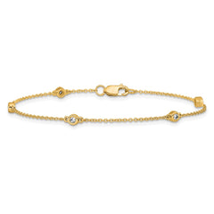 14k Diamond Station Cable Bracelet