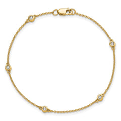 14k Diamond Station Cable Bracelet