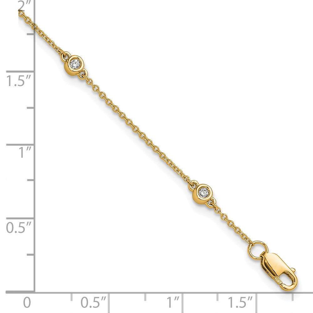 14k Diamond Station Cable Bracelet