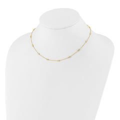 14k Complete 1/2 carat Bezel-set Diamond and Cable Chain 20-Station 20 inch Necklace
