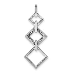 14k White Gold 1/6ct. Diamond Fancy Square Dangle Pendant