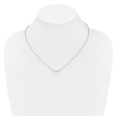 14k White Gold 1/10 carat Diamond Bar 18 inch Necklace