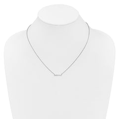 14k White Gold 1/4 carat Diamond Bar 18 inch Necklace