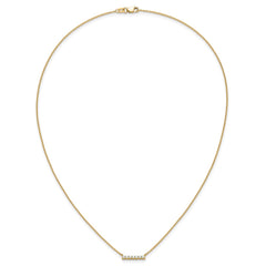 14k Polished 1/4 carat Diamond Bar 18 inch Necklace