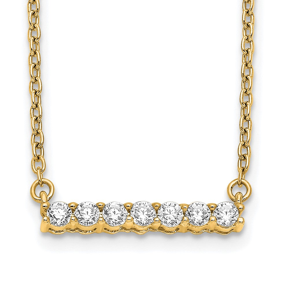 14k Polished 1/4 carat Diamond Bar 18 inch Necklace