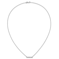14k White Gold 1/3 carat Diamond Bar 18 inch Necklace