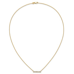 14k Polished 1/3 carat Diamond Bar 18 inch Necklace