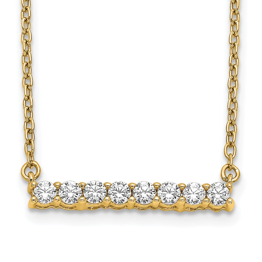 14k Polished 1/3 carat Diamond Bar 18 inch Necklace