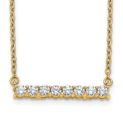 14k Polished 1/3 carat Diamond Bar 18 inch Necklace