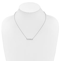 14k White Gold 1/2 carat Diamond Bar 18 inch Necklace