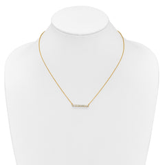 14k Polished 1/2 carat Diamond Bar 18 inch Necklace