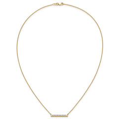14k Polished 1/2 carat Diamond Bar 18 inch Necklace