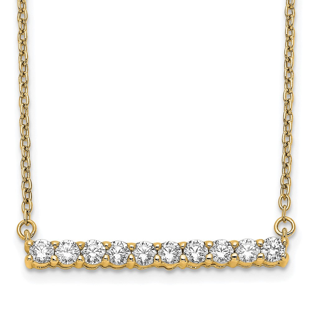 14k Polished 1/2 carat Diamond Bar 18 inch Necklace