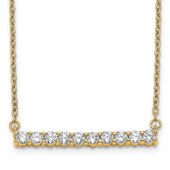 14k Polished 1/2 carat Diamond Bar 18 inch Necklace
