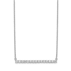 14k White Gold Diamond Bar 18 inch Necklace