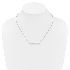 14k White Gold Diamond Bar 18 inch Necklace
