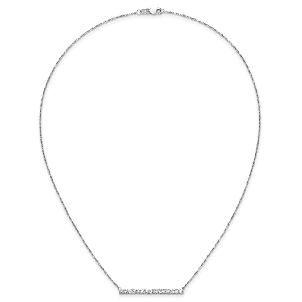 14k White Gold Diamond Bar 18 inch Necklace