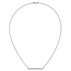 14k White Gold Diamond Bar 18 inch Necklace